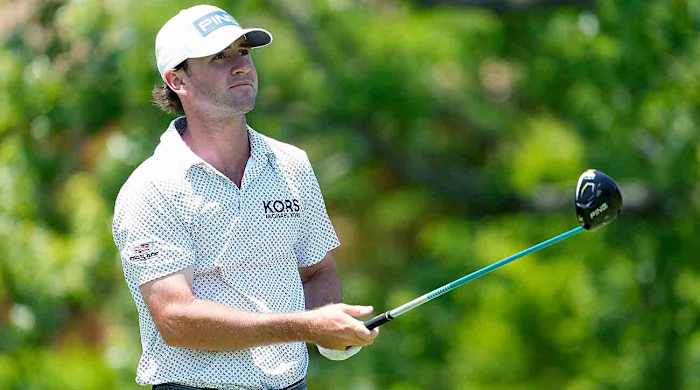 Austin Eckroat is pictured in the first round of the 2023 Memorial Tournament.